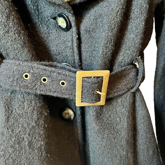 MARISA CHRISTINA 100% WOOL Cropped Tench Coat Jacket - Picture 5 of 8